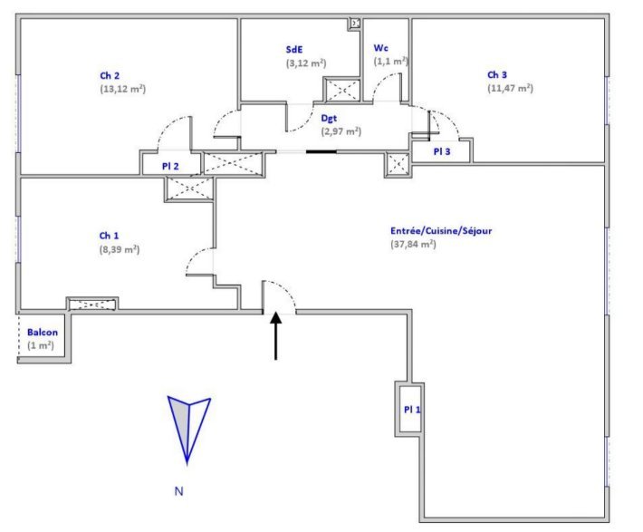 APPARTEMENT T3 A VENDRE - VILLEURBANNE - 79 m2 - 310�000�&euro;