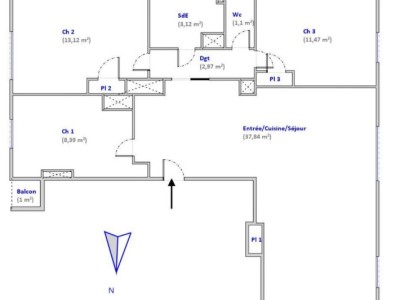 APPARTEMENT T3 A VENDRE - VILLEURBANNE - 79 m2 - 325 000 €